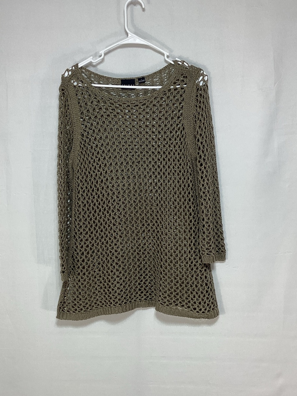 Tribal Large Open-Knit Lightweight Women's Sweater - Taupe